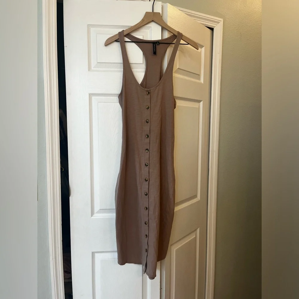 Knot sisters tan button down dress - Picture 3 of 5